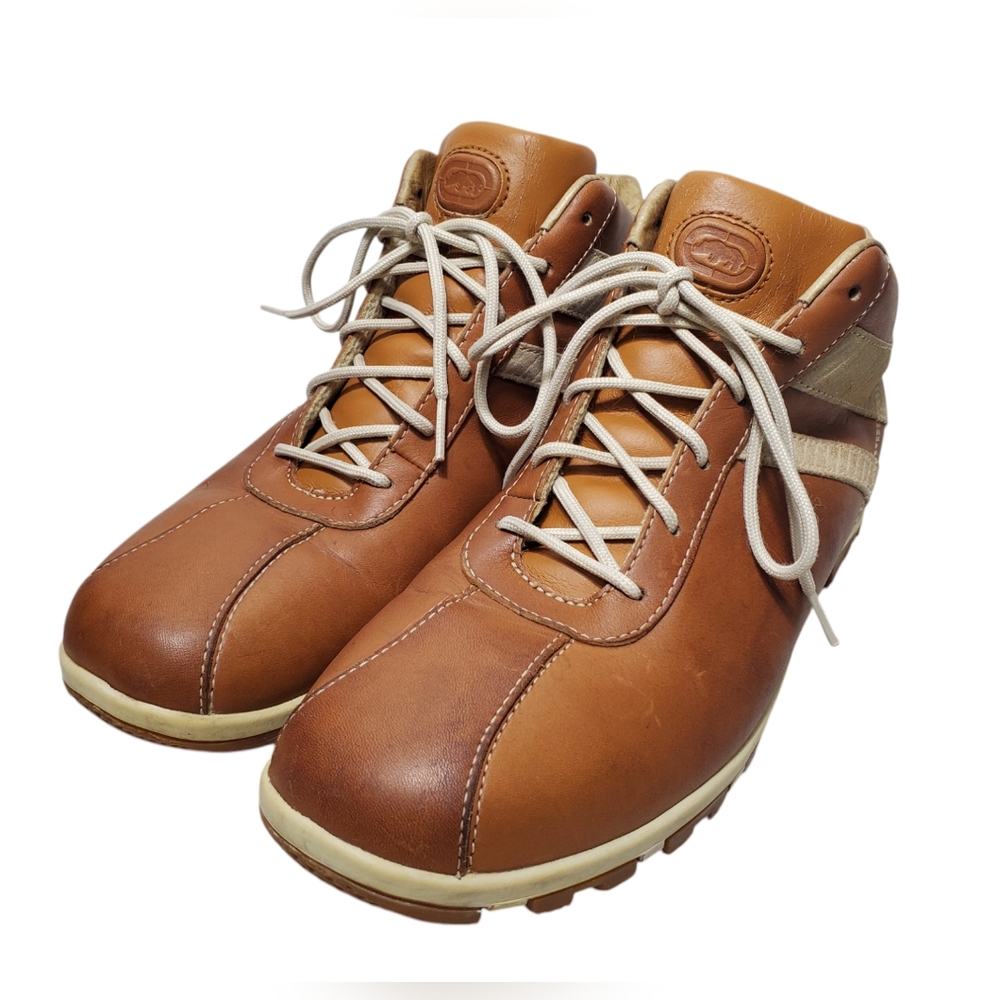 Shoes By Marc Ecko Men Waterproof Leather Suede Cream Tan Brown Shoes Sneakers
